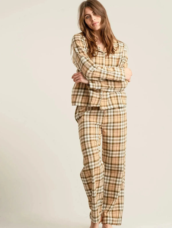 KOMODO JIM JAM Womens Organic Cotton Pyjama Set - Sand