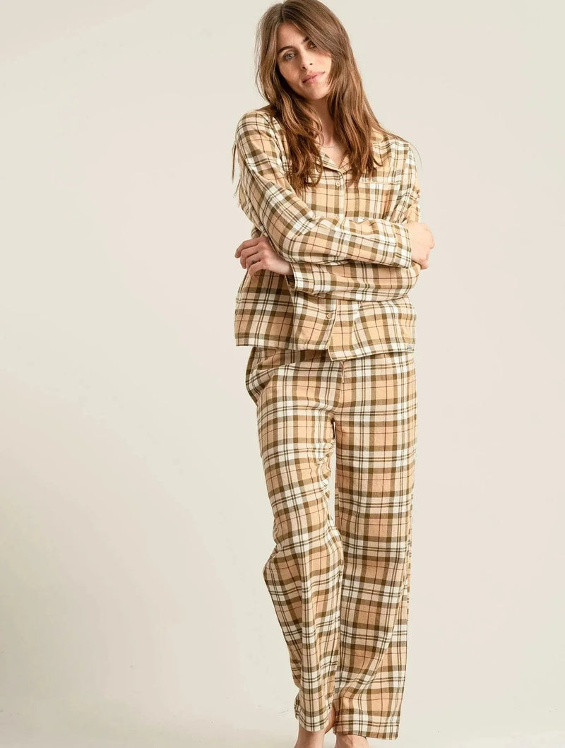 KOMODO JIM JAM Womens Organic Cotton Pyjama Set - Sand