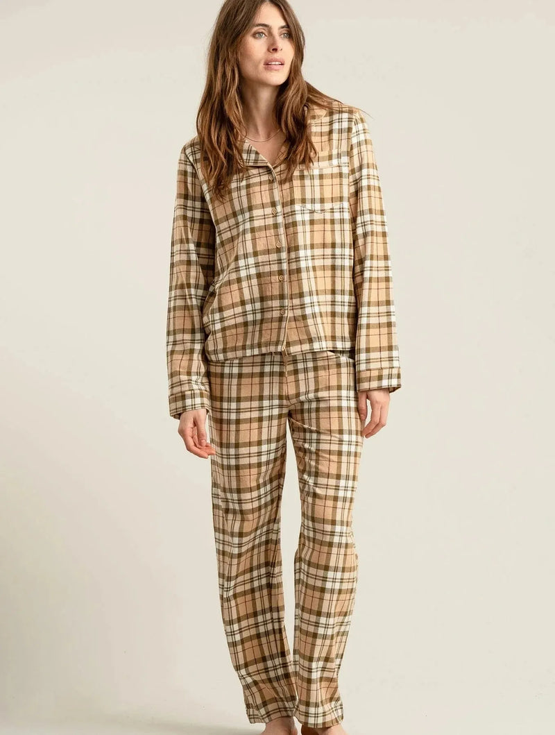 KOMODO JIM JAM Womens Organic Cotton Pyjama Set - Sand