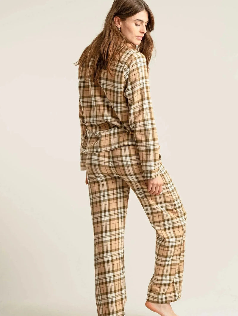 KOMODO JIM JAM Womens Organic Cotton Pyjama Set - Sand