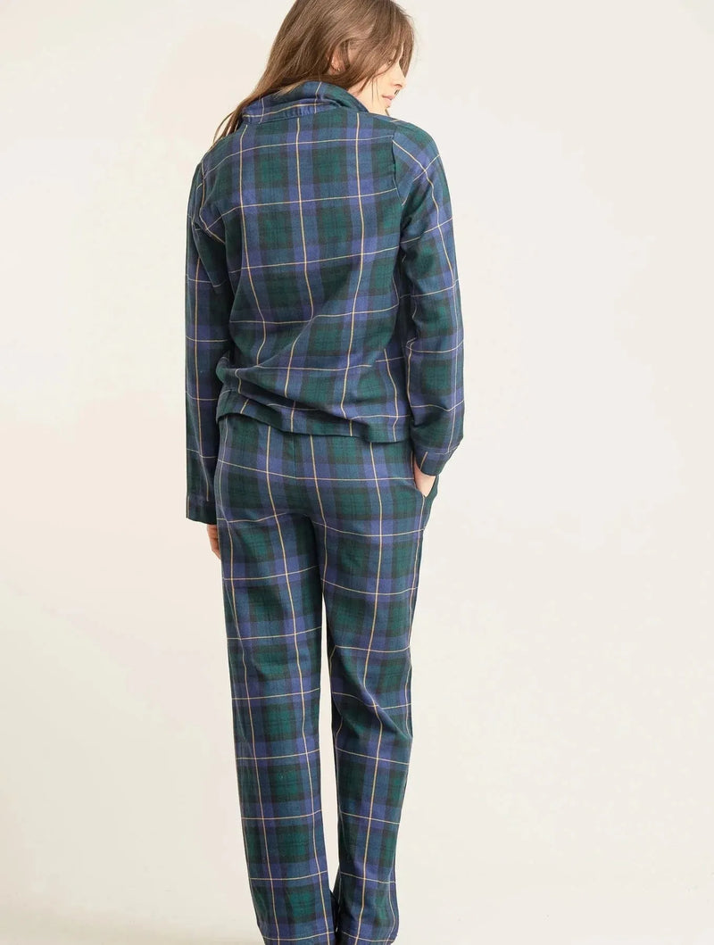 KOMODO JIM JAM Womens Organic Cotton Pyjama Set - Black Watch SIZE 3 / UK 12 / EUR 40