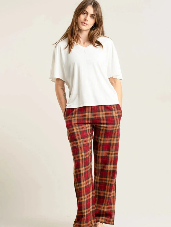 KOMODO JIM JAM Womens Organic Cotton Pyjama Bottoms - Berry