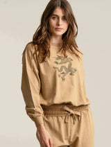 Immaculate Vegan - KOMODO DRAGON DAWN Organic Cotton Sweat - Croissant SIZE 2 / UK 10 / EUR 38