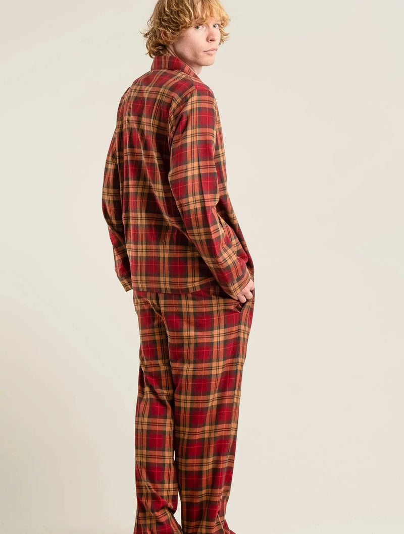 KOMODO JIM JAM Mens Organic Cotton Pyjama Set - Berry