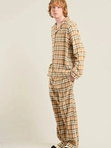 Immaculate Vegan - KOMODO JIM JAM Mens Organic Cotton Pyjama Set - Sand Large