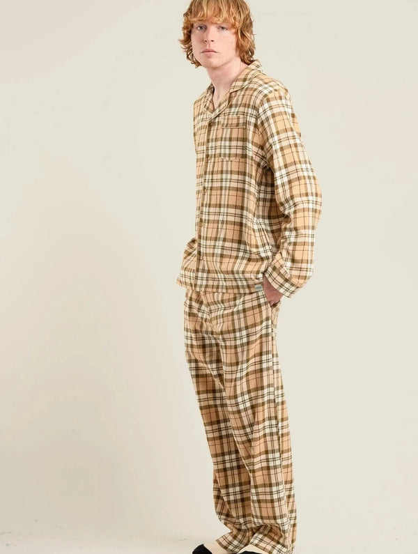 KOMODO JIM JAM Mens Organic Cotton Pyjama Set - Sand Large