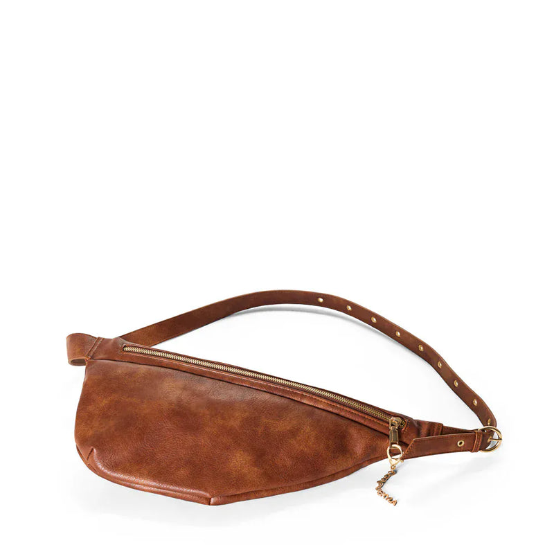 SKYLA EVE Vegan Crossbody Belt Bag - Cognac