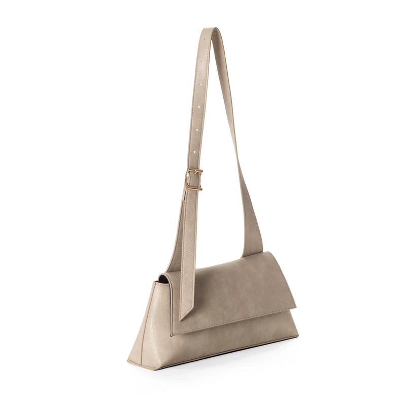 SKYLA SOFIA Vegan Baguette Shoulder Bag - Sand