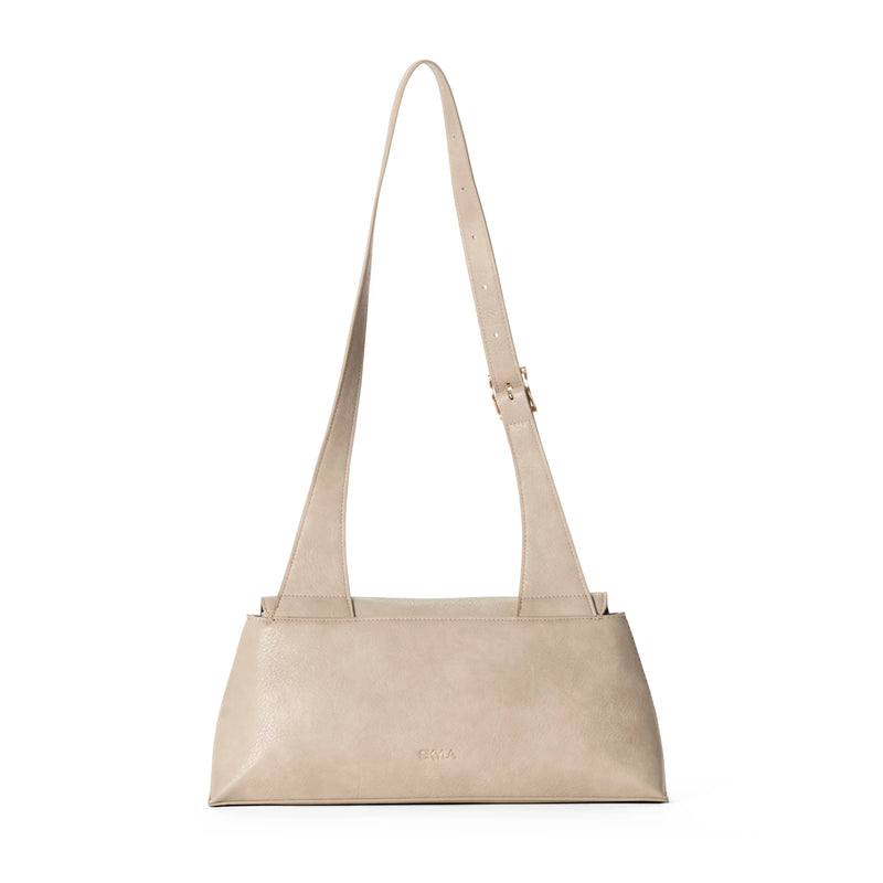 SKYLA SOFIA Vegan Baguette Shoulder Bag - Sand