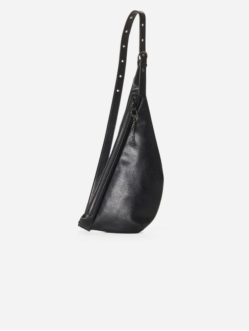 SKYLA Eve Vegan Leather Crossbody Belt Bag | Black