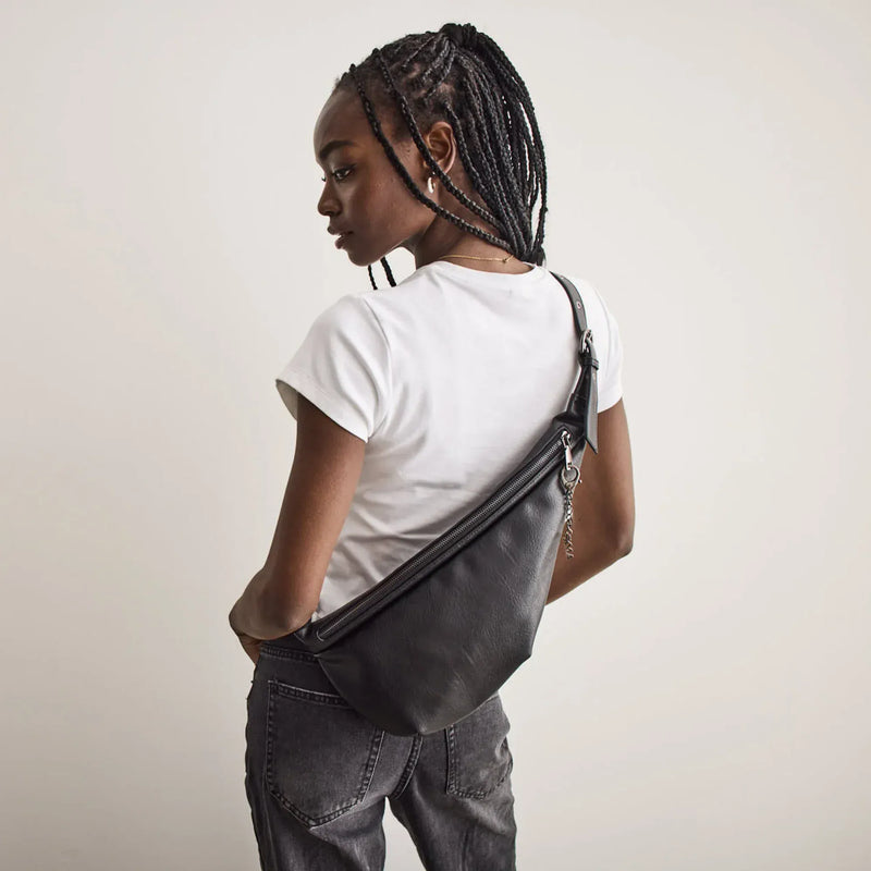 SKYLA EVE Vegan Crossbody Belt Bag - Black