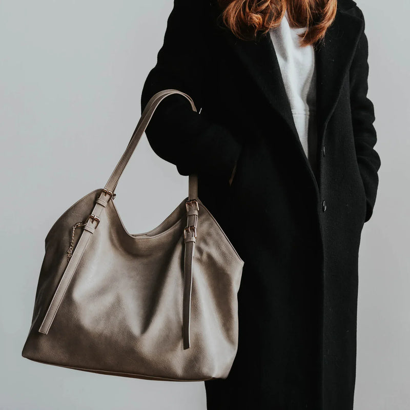 SKYLA BASIA Vegan Slouchy Tote Bag - Sand