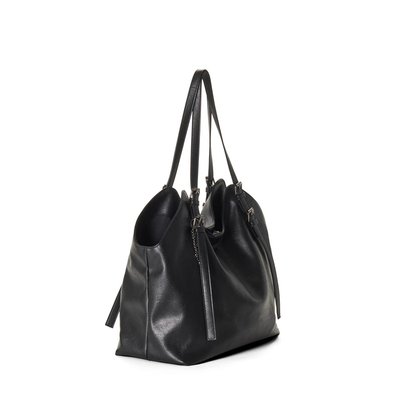 SKYLA BASIA Vegan Slouchy Tote Bag - Black