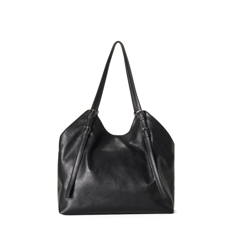 SKYLA BASIA Vegan Slouchy Tote Bag - Black