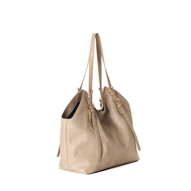 SKYLA BASIA Vegan Slouchy Tote Bag - Sand