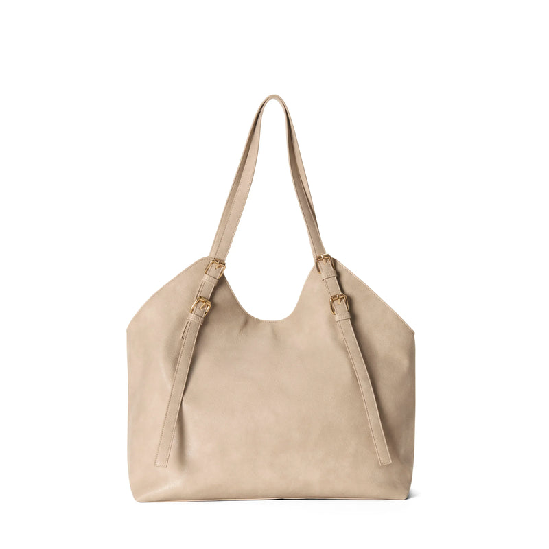 SKYLA BASIA Vegan Slouchy Tote Bag - Sand