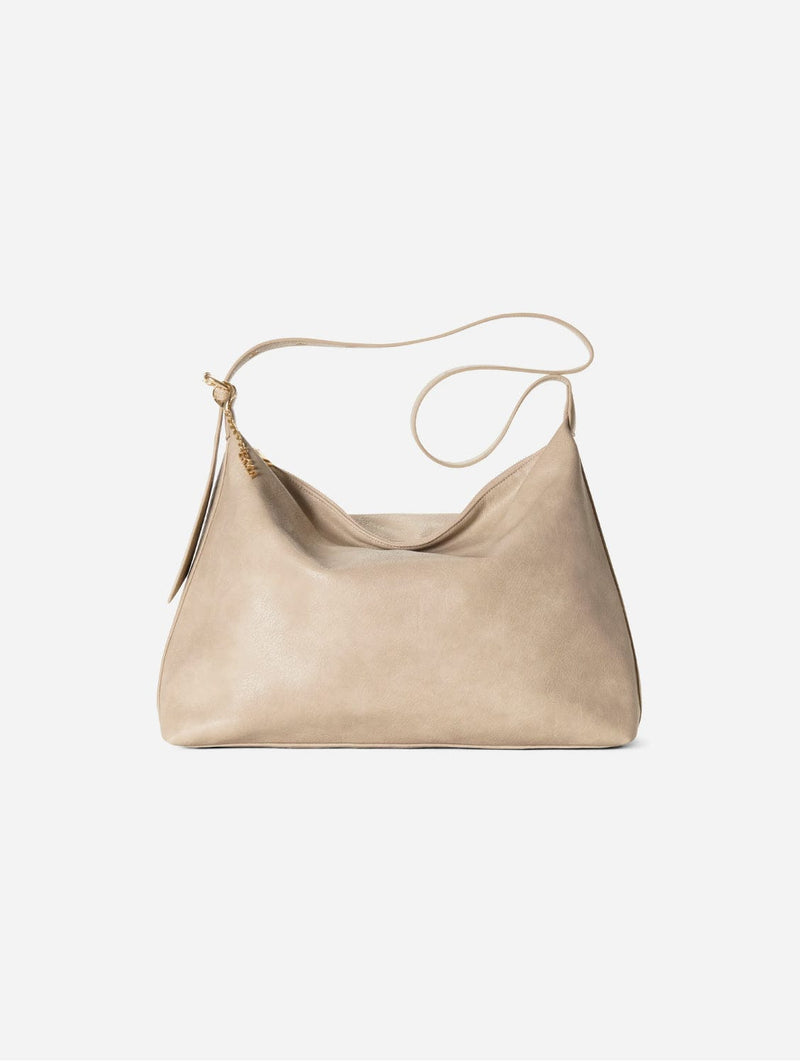 SKYLA Valerie Vegan Leather Crossbody Hobo Bag | Sand