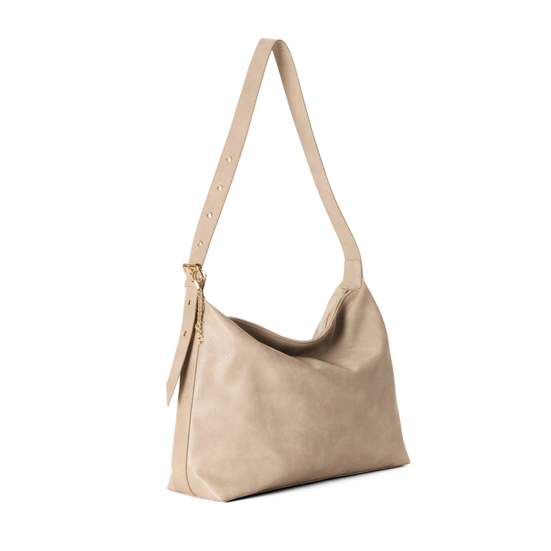 SKYLA VALERIE Vegan Crossbody Hobo Bag - Sand