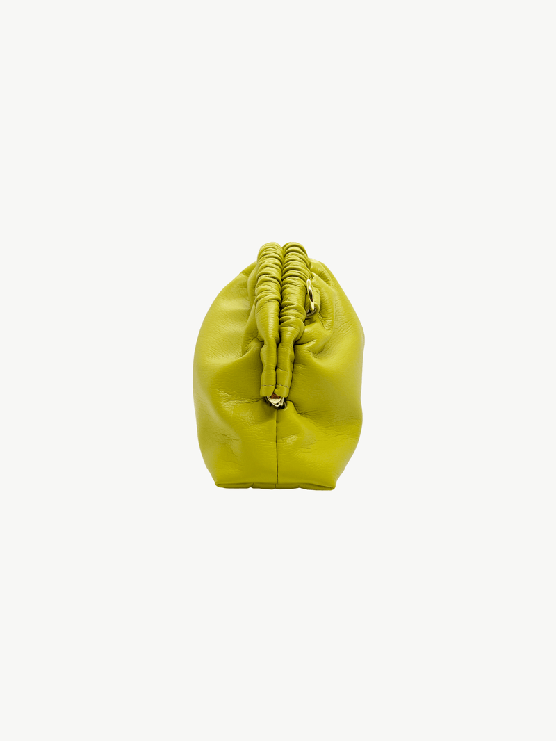 Under Her Eyes VERA SMALL CLUTCH <br> Vegan Leather - Parrot Green