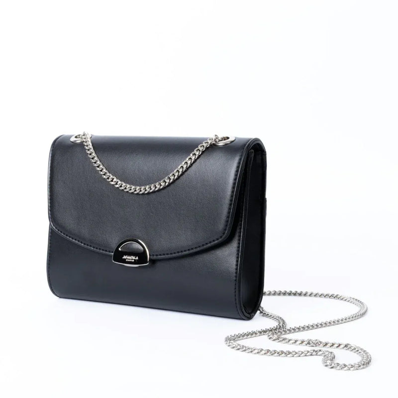 ASHOKA Paris Apple Leather Mini Paname Vegan Shoulder Bag | Black