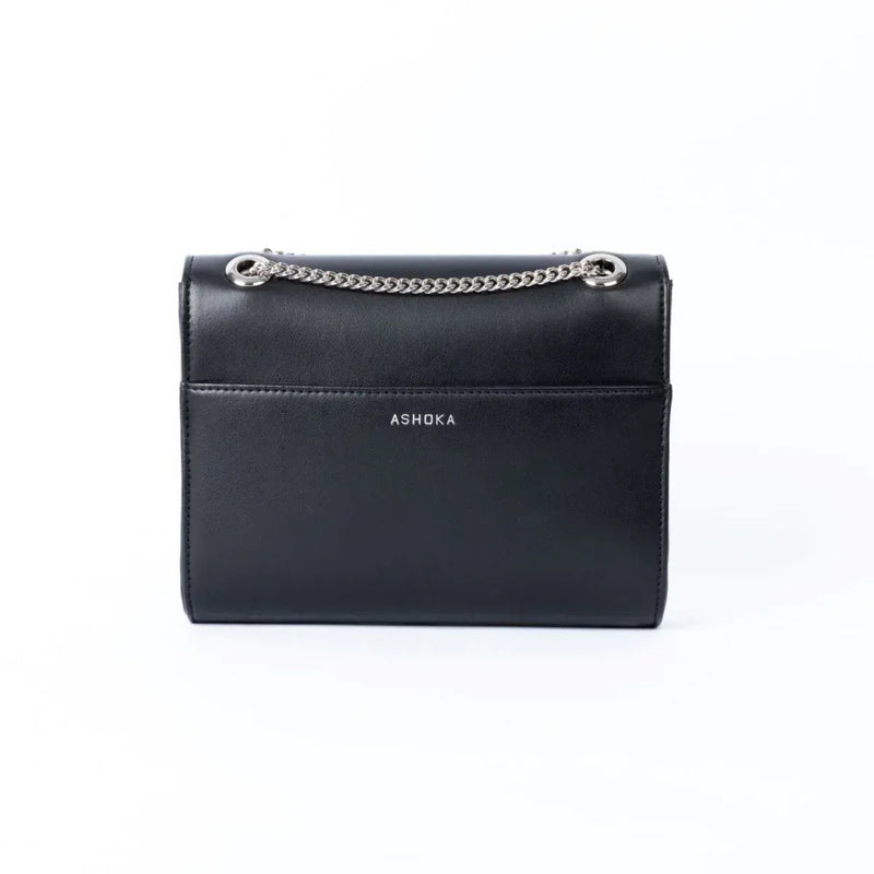 ASHOKA Paris Apple Leather Mini Paname Vegan Shoulder Bag | Black