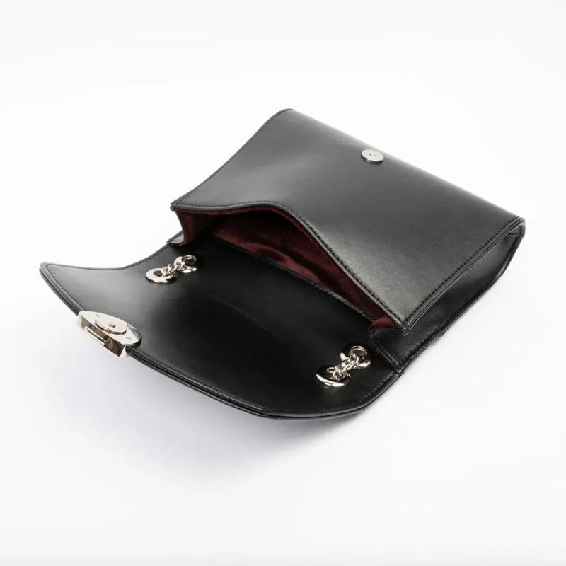 ASHOKA Paris Apple Leather Mini Paname Vegan Shoulder Bag | Black