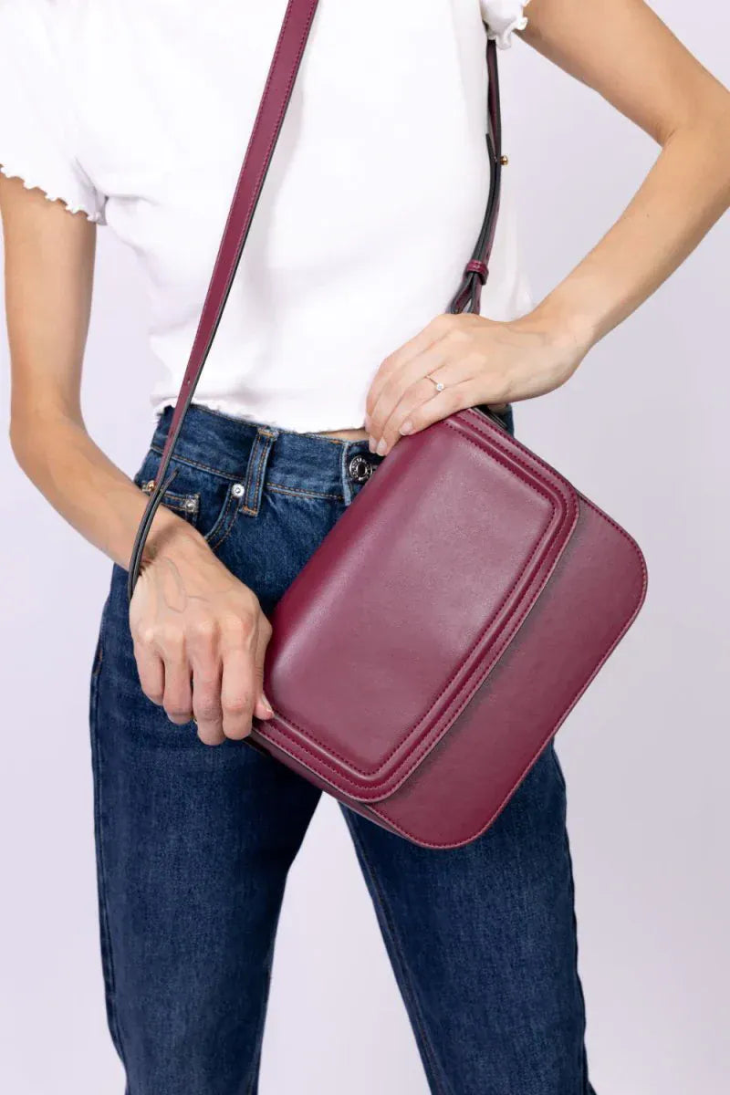 Ashoka Paris Apple Leather Brigitte Vegan Shoulder Bag | Bordeaux
