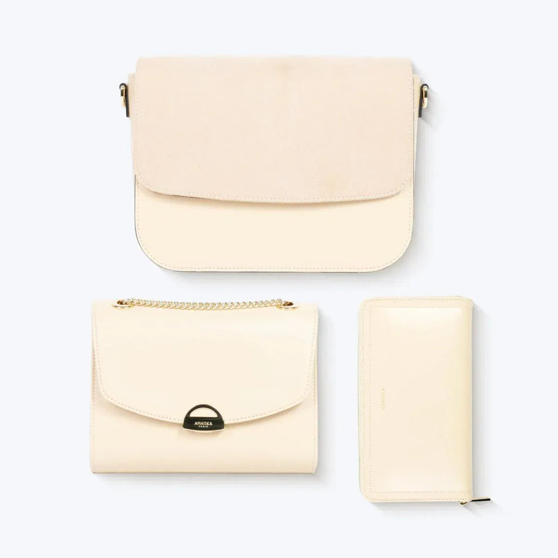 ASHOKA Paris Bamboo Leather Mini Paname Vegan Shoulder Bag | Cream