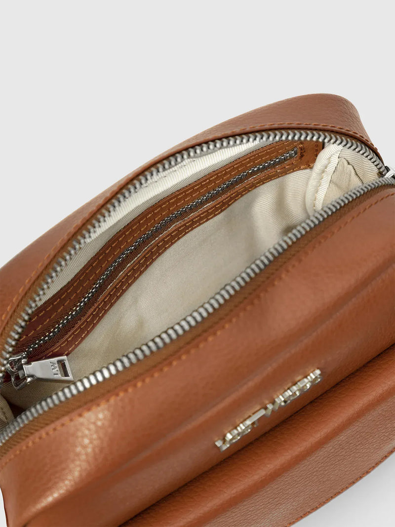 Lost Woods Aster Crossbody Bag in Tan & Silver