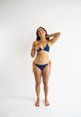 Immaculate Vegan - Sūndar Swim The Sarno ECONYL® Reversible Bikini Bottom | Multiple Colours Navy/Orange / UK6 / EU34 / US2
