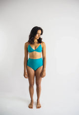 Immaculate Vegan - Sūndar Swim The Mississippi ECONYL® Reversible Bikini Top | Multiple Colours Turquoise/Coral / UK6 / EU34 / US2