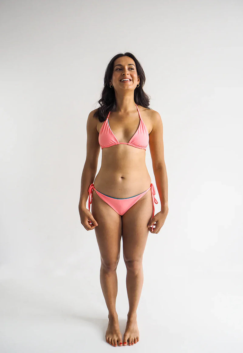 Sūndar Swim The Sarno ECONYL® Reversible Bikini Bottom | Multiple Colours Turquoise/Coral / UK6 / EU34 / US2