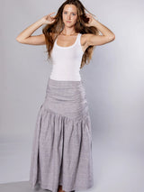Immaculate Vegan - No More Nobody HILDA MAXI SKIRT <br> Organic Linen Grey