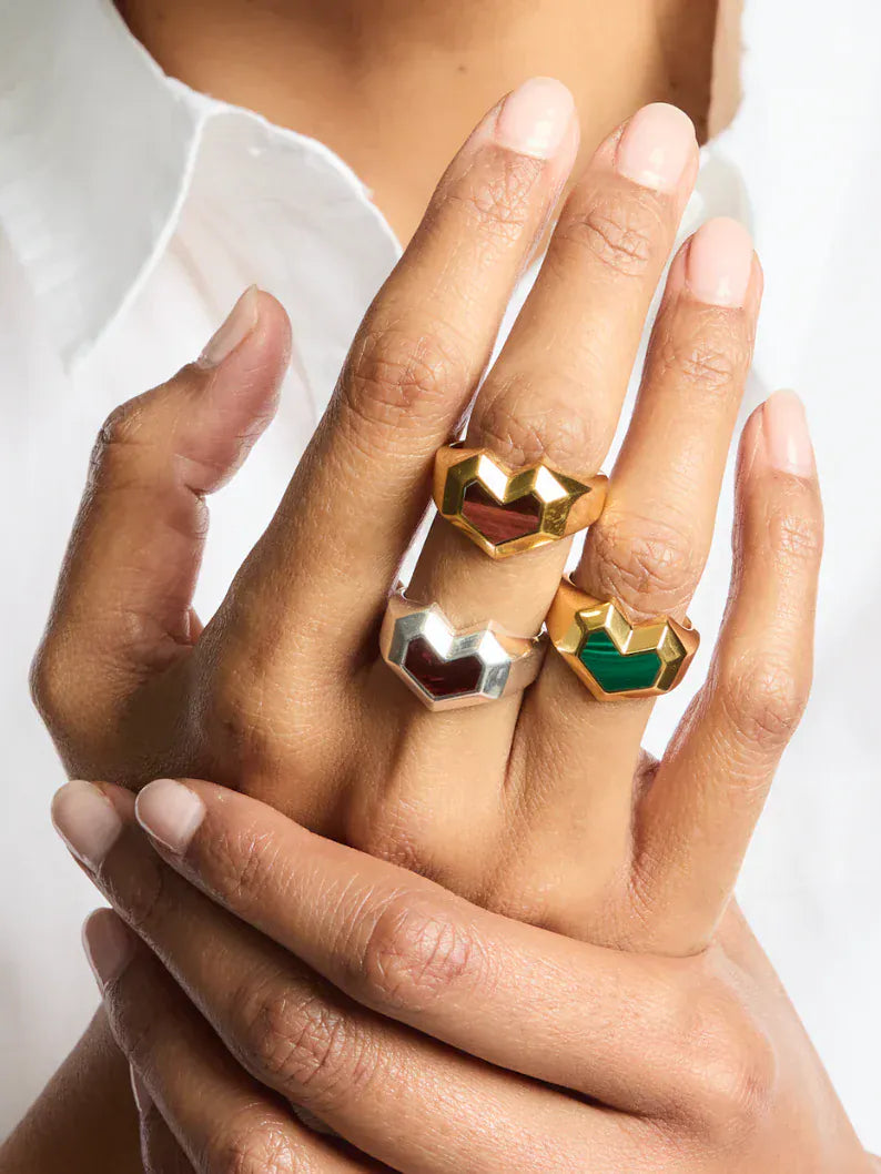 No More Nobody DARYL RING <br> 18k Gold Plated - Red Tiger Eye