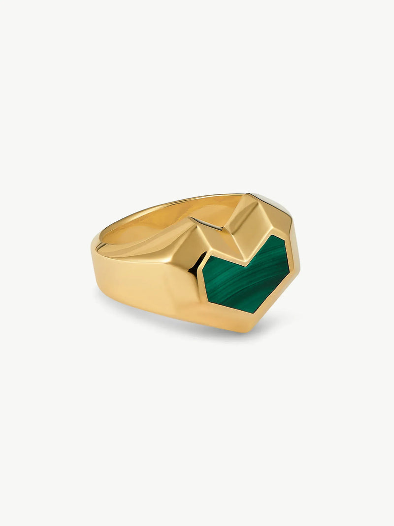 No More Nobody DARYL RING <br> 18k Gold Plated - Malachite