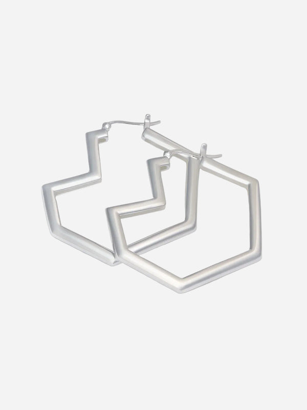 No More Nobody DARYL HOOPS <br> Recycled Sterling Silver one size