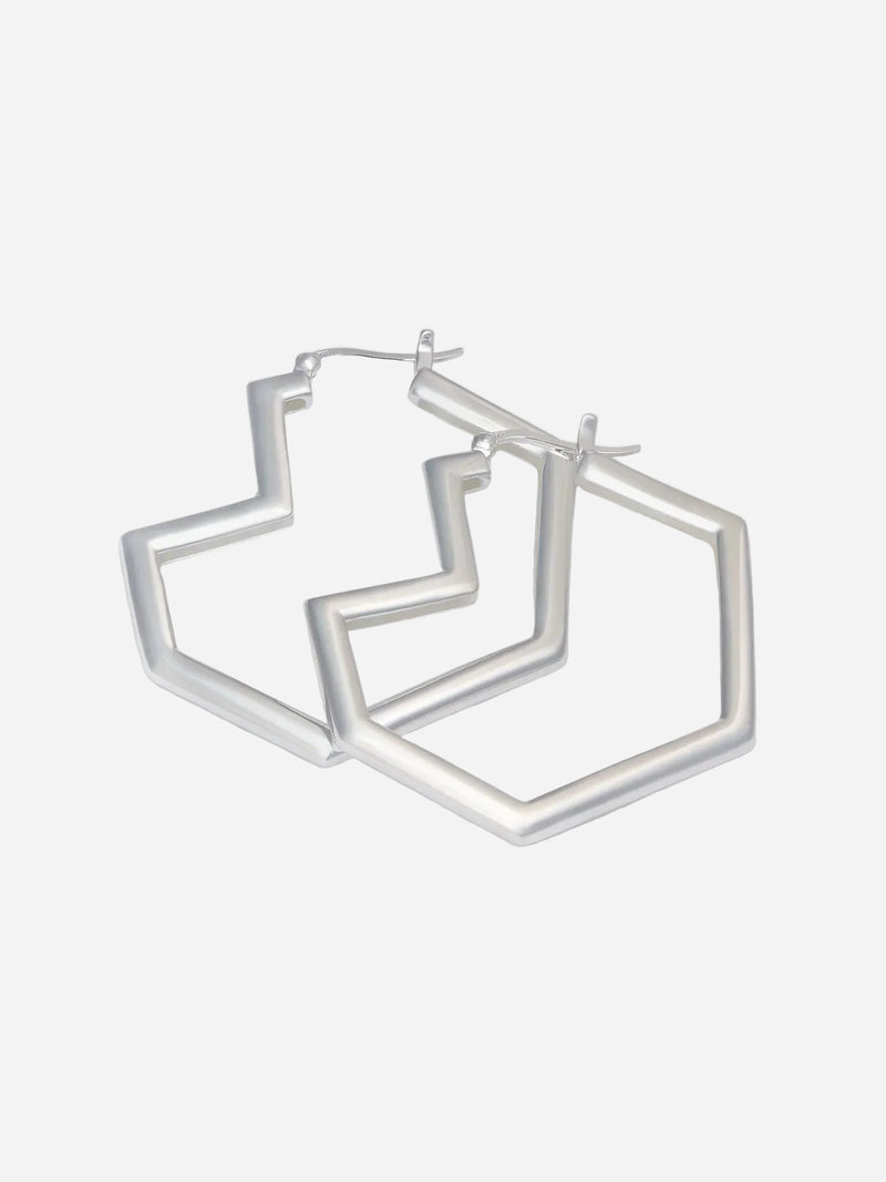 No More Nobody DARYL HOOPS <br> Recycled Sterling Silver one size