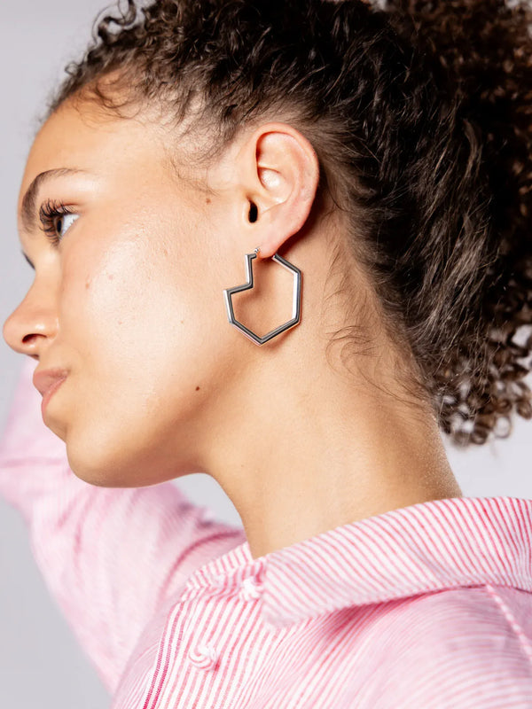 No More Nobody DARYL HOOPS <br> Recycled Sterling Silver one size