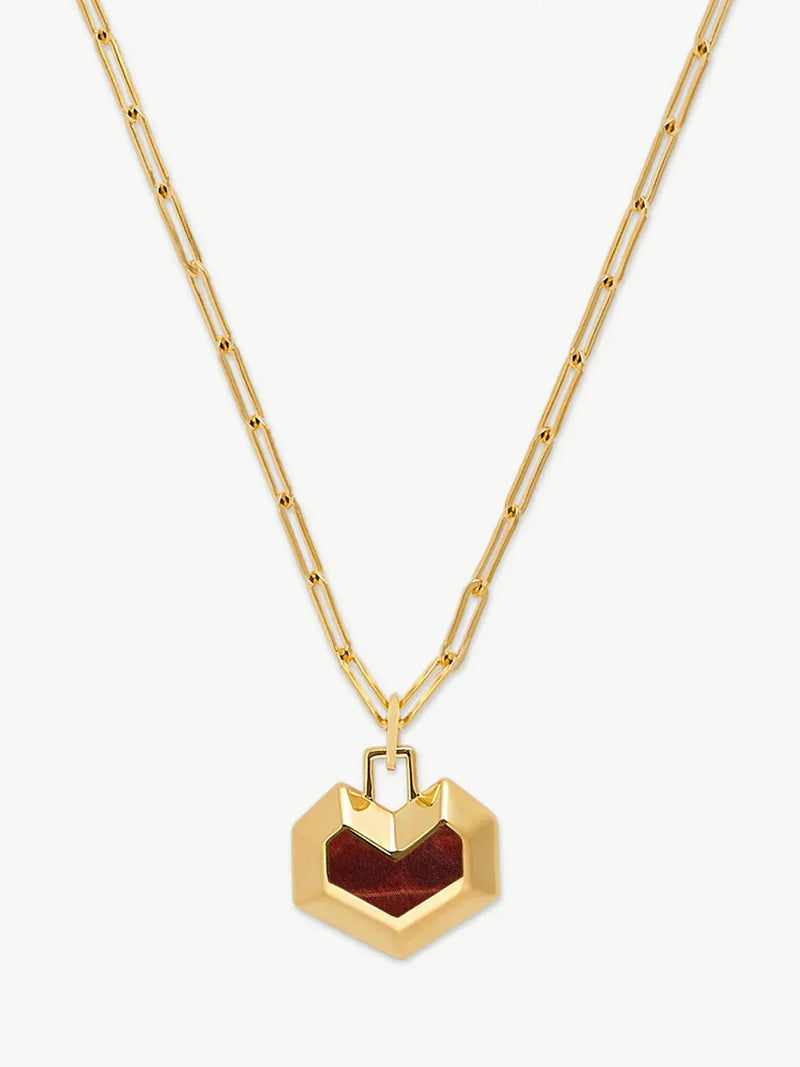 No More Nobody DARYL NECKLACE <br> 18k Gold Plated - Tiger eye
