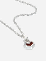Immaculate Vegan - No More Nobody DARYL MINI NECKLACE <br> Sterling Silver - Red Tiger Eye