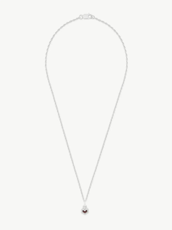 No More Nobody DARYL MINI NECKLACE <br> Sterling Silver - Red Tiger Eye