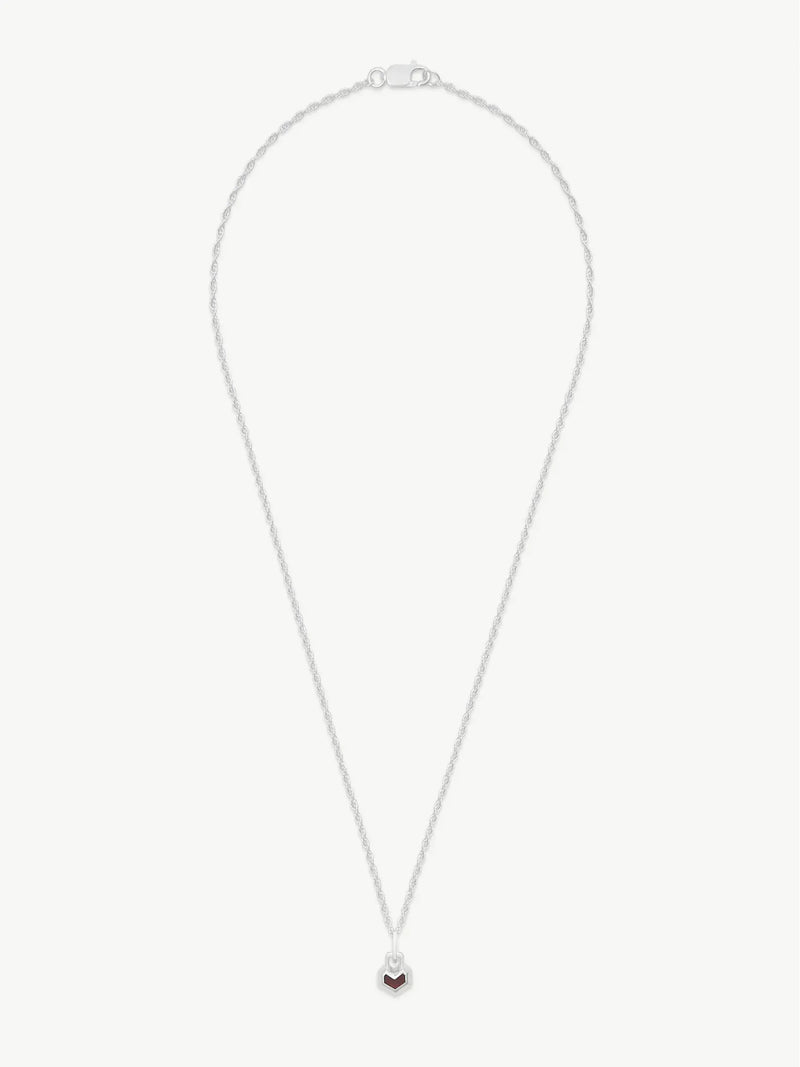 No More Nobody DARYL MINI NECKLACE <br> Sterling Silver - Red Tiger Eye