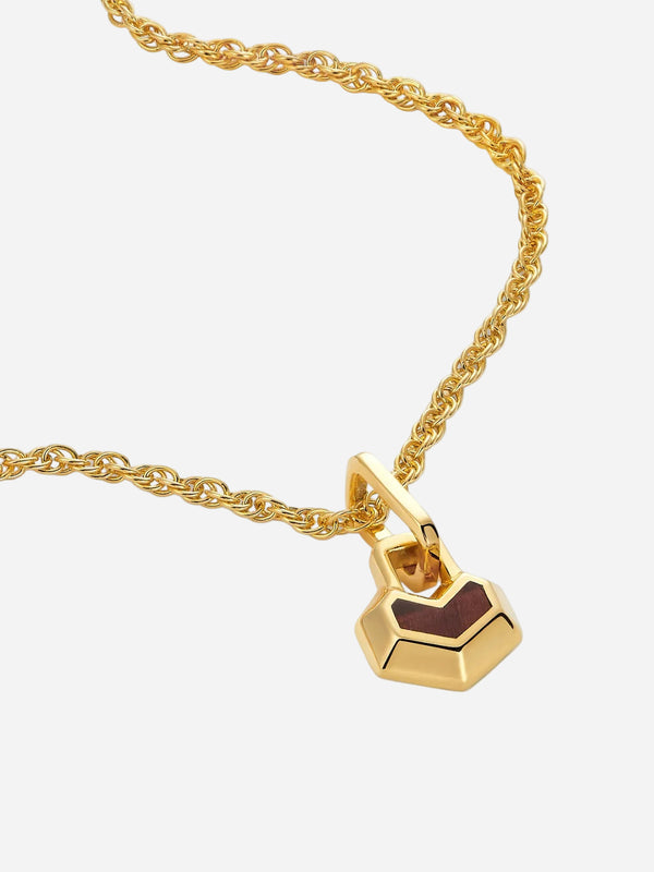 No More Nobody DARYL MINI NECKLACE <br> 18k Gold Plated - Tiger Eye
