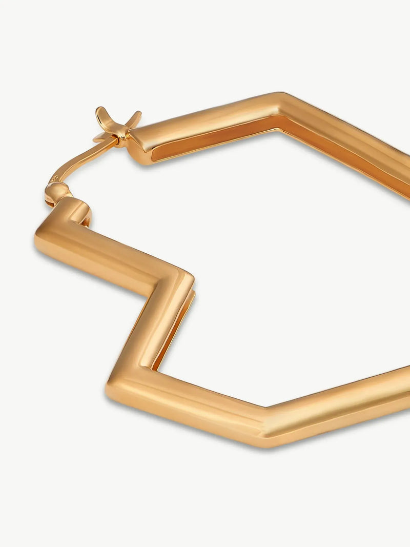 No More Nobody DARYL HOOPS <br> 18k Gold Plated one size