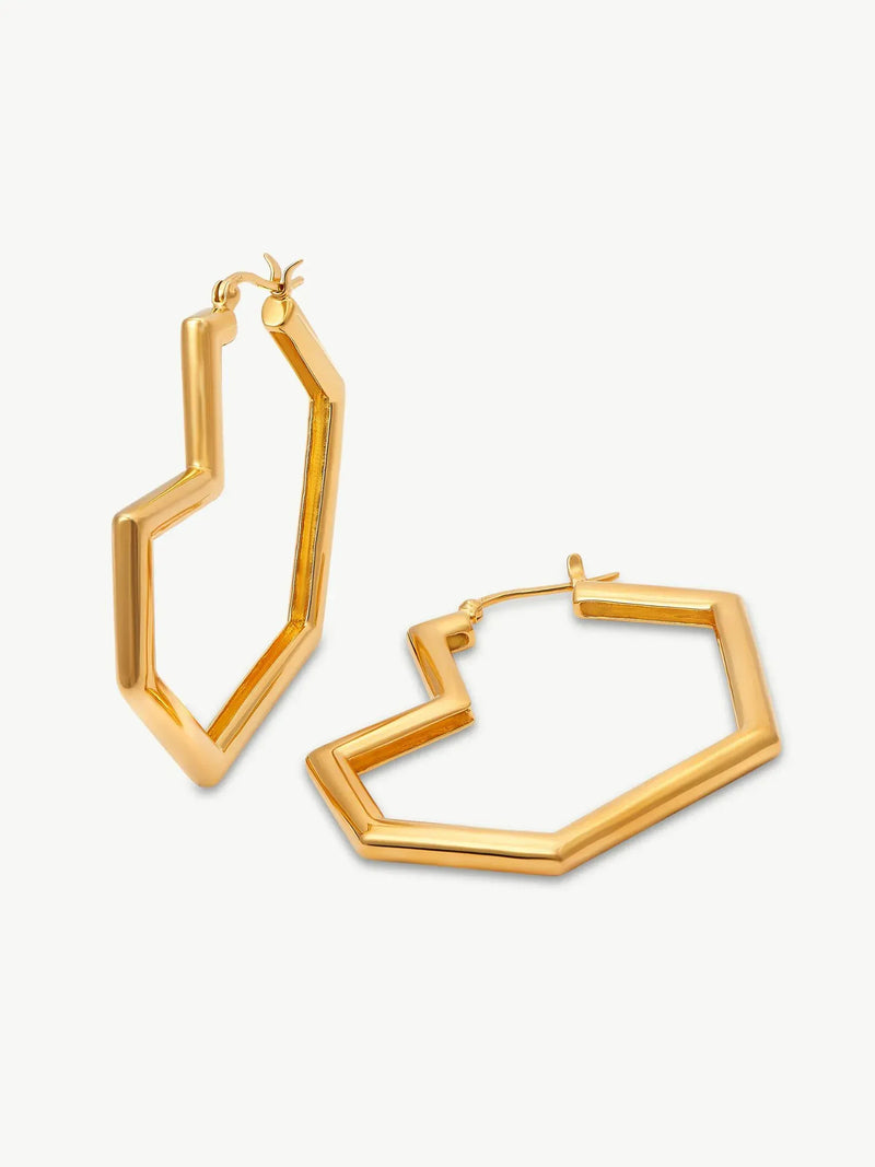 No More Nobody DARYL HOOPS <br> 18k Gold Plated one size