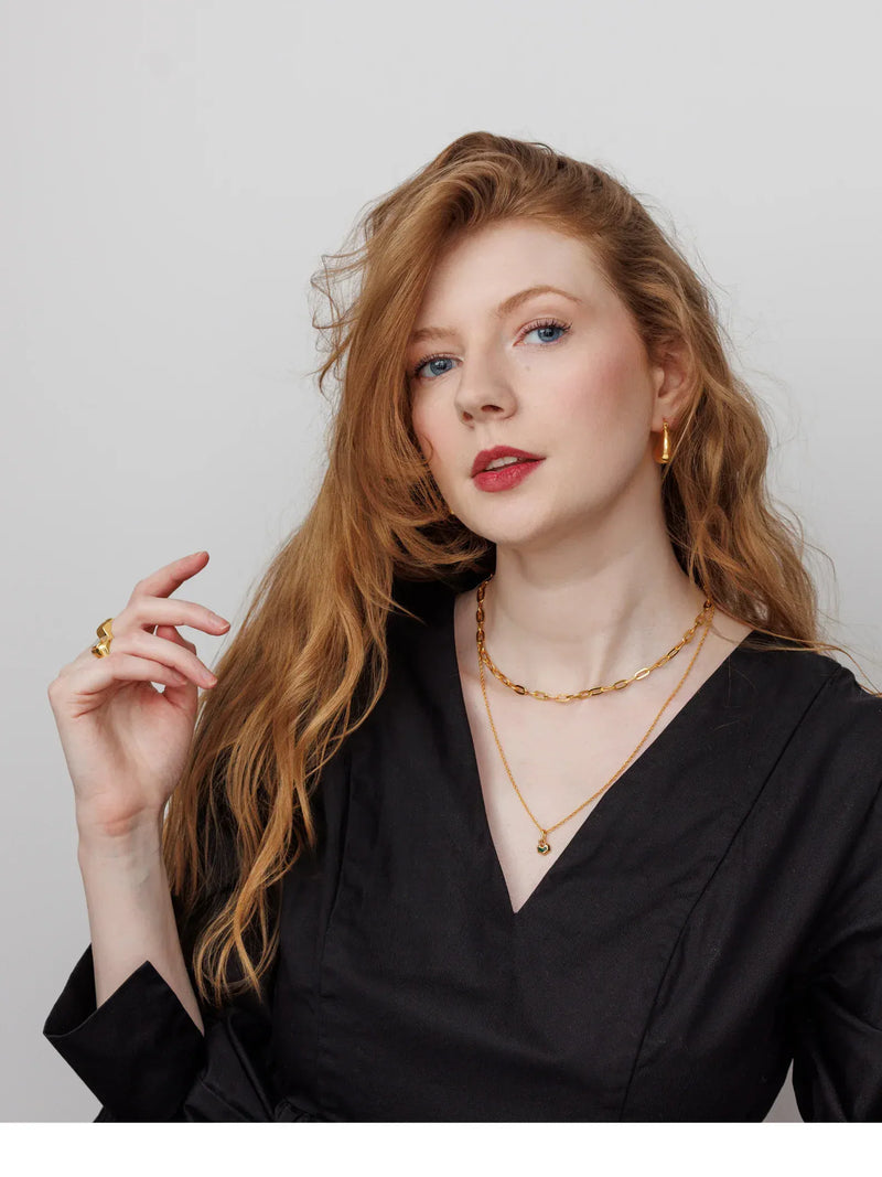 No More Nobody DARYL MINI NECKLACE <br> 18k Gold Plated - Malachite