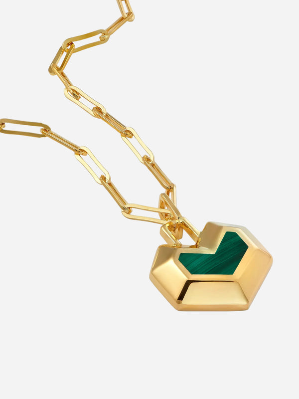 No More Nobody DARYL NECKLACE <br> 18k Gold Plated - Malachite