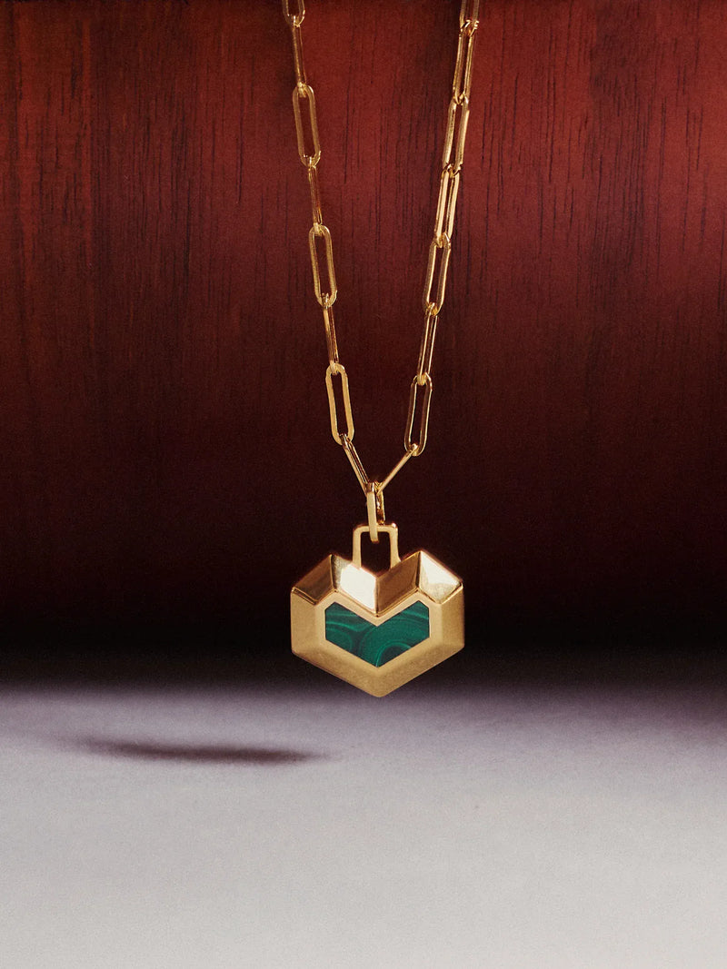 No More Nobody DARYL NECKLACE <br> 18k Gold Plated - Malachite