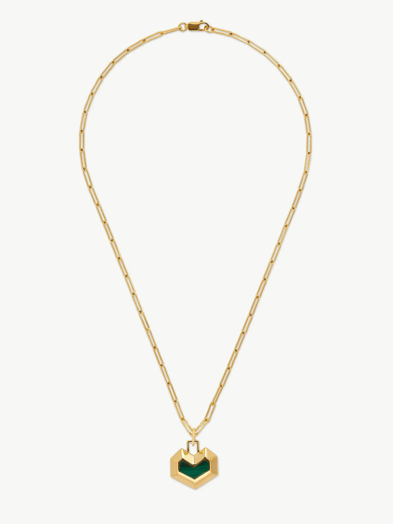 No More Nobody DARYL NECKLACE <br> 18k Gold Plated - Malachite