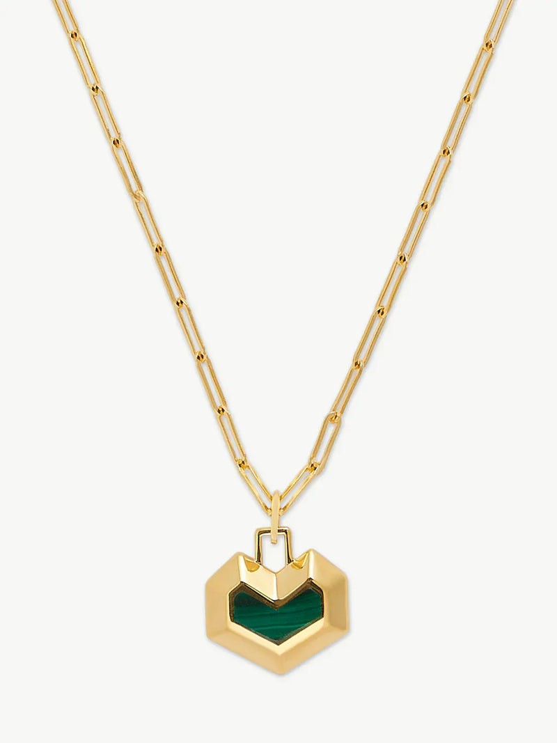 No More Nobody DARYL NECKLACE <br> 18k Gold Plated - Malachite